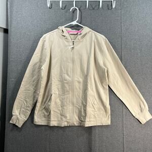 Isaac Mizrahi Live! Soho French Terry Zip Up Hoodie Vintage Ivory Size X-Small